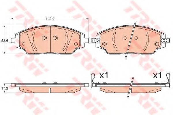 Set placute frana fata Aveo t300 sistem j97 marca TRW Dispozitive de franare Chevrolet Aveo / Kalos